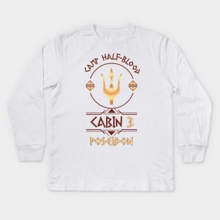 Cabin #3 in Camp Half Blood, Child of Poseidon – Percy Jackson inspired design Kids Long Sleeve T-Shirt